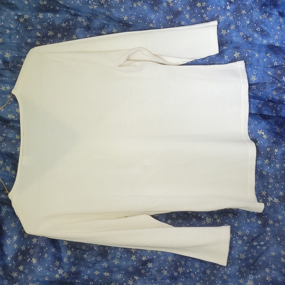 🍂3/$10 Heirloom Collectibles VTG Cream Lace-Waist, 3/4 Sleeve Cross-Over Blouse - Picture 5 of 16